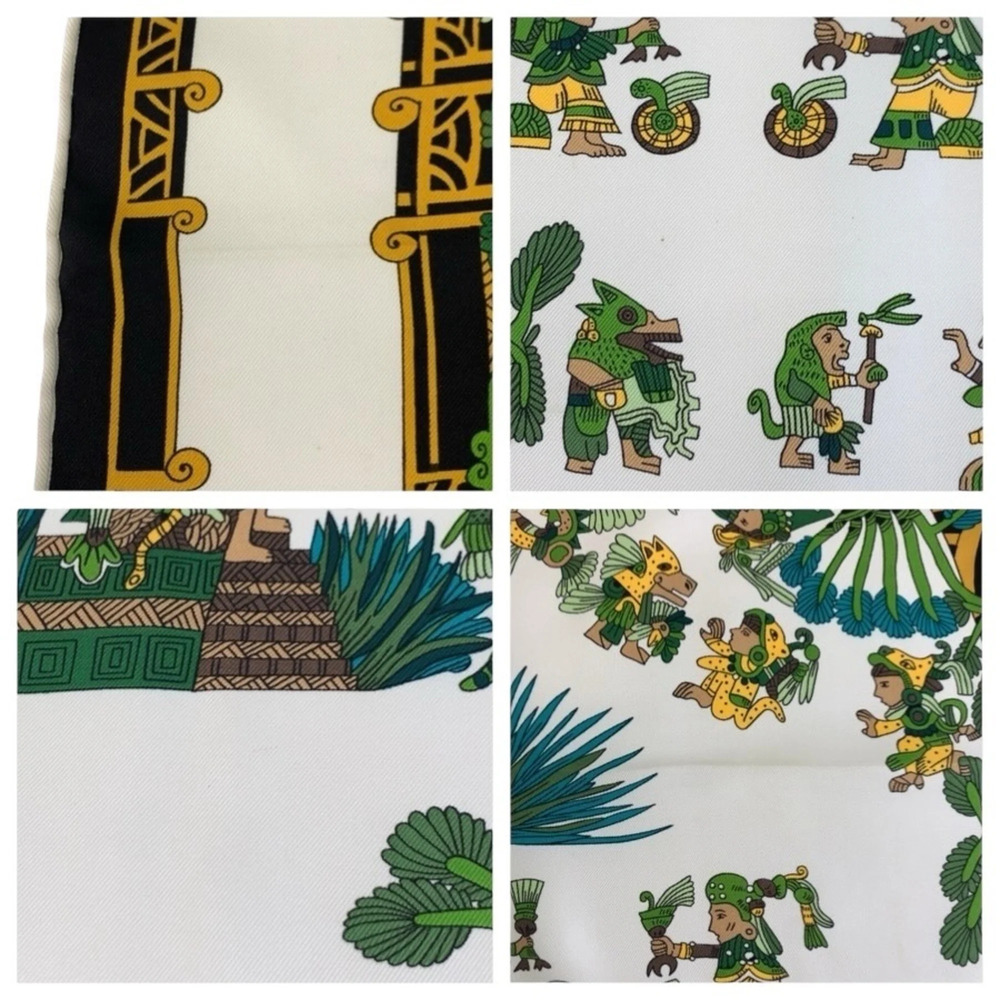 HERMES Green Silk Scarf - Picture 5 of 10